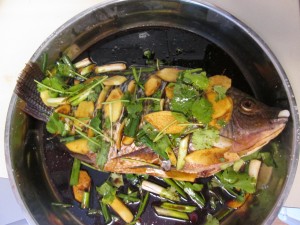 fish ready to be steamed