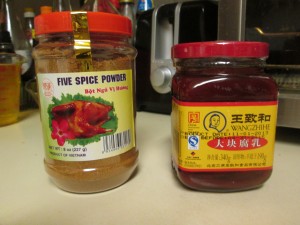 Chinese five spice powder and red fermented bean curd