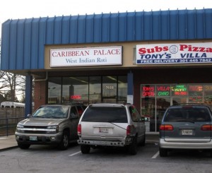 the Caribbean Palace storefront (facing northbound New Hampshire Ave.)
