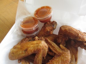the fried chicken wings (with mumbo sauce on the side) at Henry's Soul Café